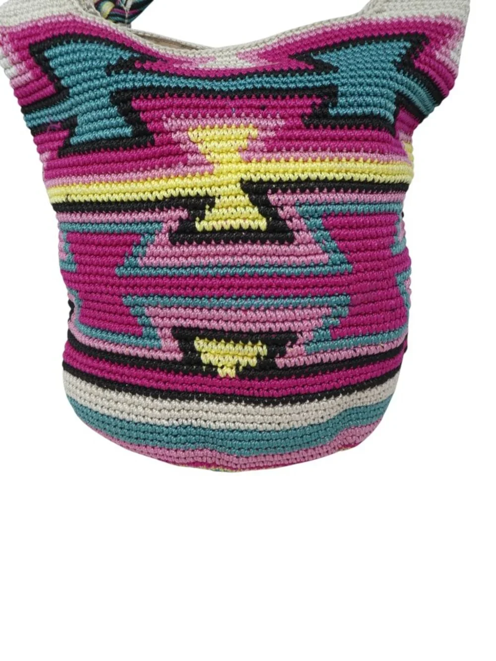 The Sak Back to Bali Artisan Made Multicolor Crochet Hobo Shoulder Bag